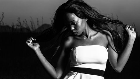 Black and white fashion portrait of a dancer
